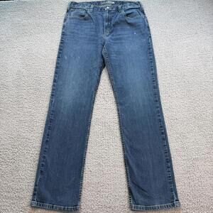 Carhartt Rugged Flex Relaxed Fit Jeans Mens 36x34 Blue Denim Workwear Pants B02